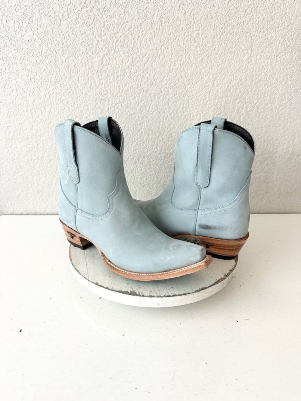 Lane EMMA JANE Powder Blue Cowboy Bootie Western Cowgirl Short Boots Snip Toe 11